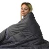 Costway 7/12/15/17/20/22/25 lbs Weighted Blankets Full /Queen/King Size 100% Cotton w/ Glass Beads Dark Grey - 2 of 4