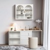 Bathroom Cabinet Wall Mounted with Detachable Shelves,Double Glass Door Wall Storage Cabinet,Kitchen Pantry Sideboard for Bathroom Kitchen - 2 of 4
