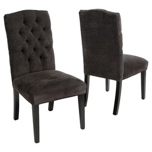 Crown Top Dining Chair Wood/Dark Gray (Set of 2) - Christopher Knight Home, Grey