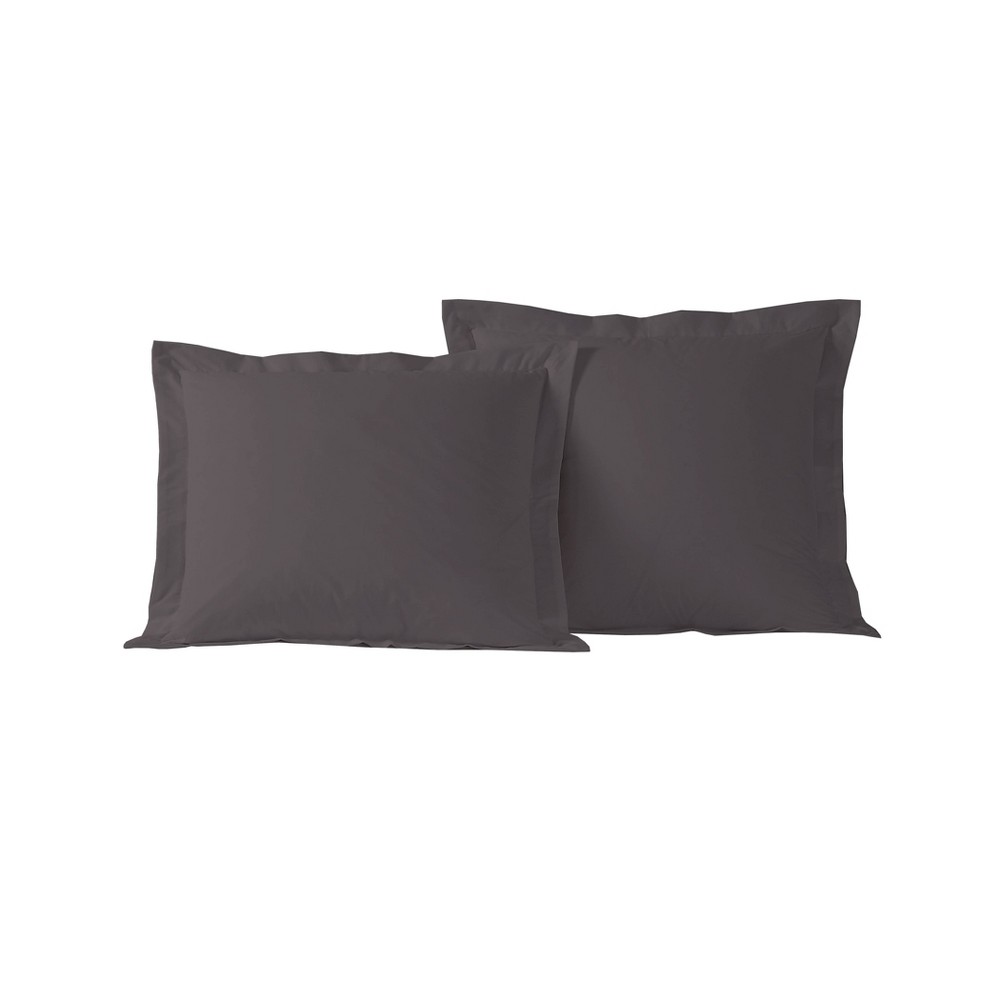 Photos - Pillowcase 2pk Euro Cotton Rich Tailored Pillow Sham Set Gray - Today's Home