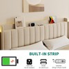 Whizmax Floating Bed Frame with LED Lights, Upholstered Platform Full Bed Frame with Charging Station, No Box Spring Needed - 4 of 4