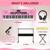 SKONYON 61 Key Lighted Keyboard Piano Electric Keyboard Kit with Stand, Bench, Headphones and Built-in Speakers - 2 of 4