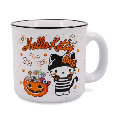 Silver Buffalo Sanrio Hello Kitty Halloween Trick-Or-Treat Ceramic Camper Mug | Holds 20 Ounces