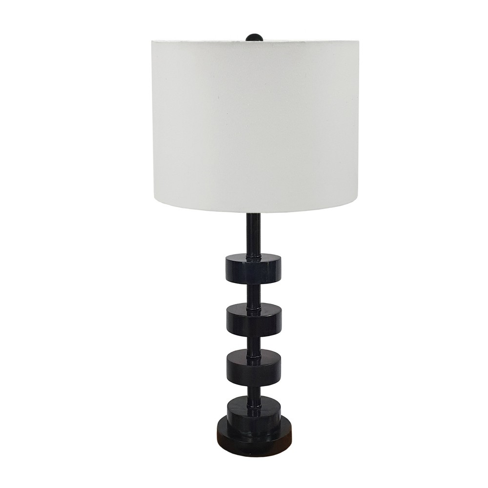 Photos - Floodlight / Street Light 13"x27" Fonrosa Marble Table Lamp Black/White - A&B Home