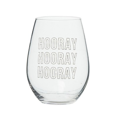 Totalee Gift HOORAY HOORAY HOORAY Glass Clear 18 oz