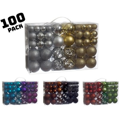 Gold and Silver Shatterproof Plastic Christmas Ornament Set