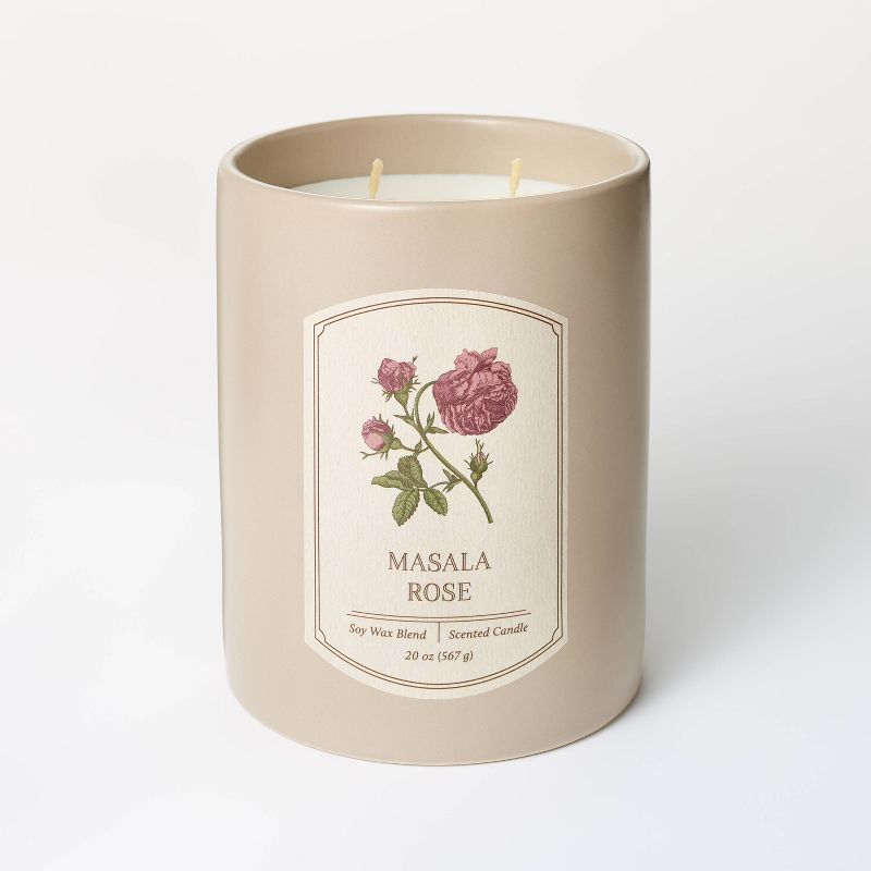 20oz Ceramic Masala Rose Candle Pink - Threshold&#8482; designed with Studio McGee, 1 of 9