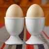 Ceramic Egg Cup Set of 2 White Porcelain Holder for Breakfast Boiled Eggs - 4 of 4