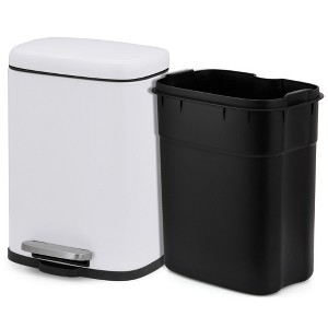 1.3 Gallon Trash Can, Stainless Steel Kitchen Trash Can with Lid, Soft Close Step-On Pedal, 5 Liters Ideal - 1 of 4