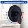 WOWOW Single Handle 5-Spray Shower Faucet 1.8 GPM with High Pressure Showerhead in Black (Valve Included) - 3 of 4