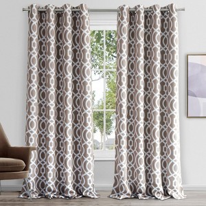 Dainty Home Trellis 100% Blackout Thermal Insulated Grommet Single Curtain Panel - 1 of 4