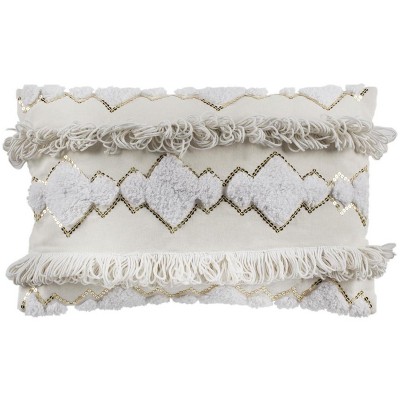 Marlin Pillow - White - 12"X20" - Safavieh