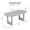 PexFix 79" x 33.5" Natura Solid Wood Dining Table Oval Kitchen Tables with Arched Legs Modern for Dining Room - 4 of 4