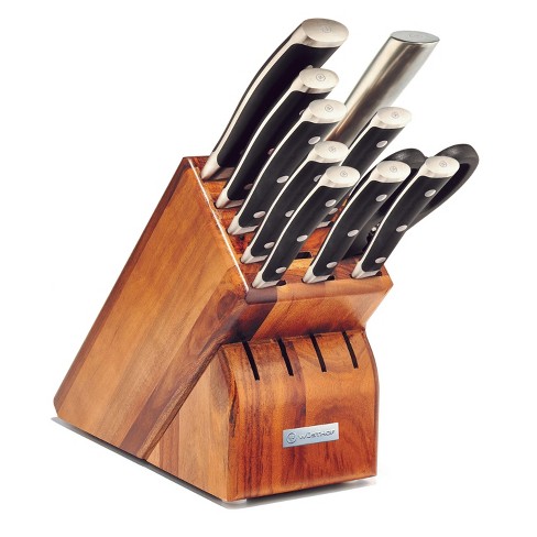 8 Pcs Knife Set with Wooden Block, Honing Steel Shears