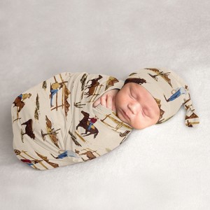 Sweet Jojo Designs Baby Cocoon and Beanie Hat Swaddle Wrap Wild West Collection 2pc - 1 of 4