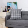 PiccoCasa Cotton Linen Farmhouse Decor Checkers Plaids Square Throw Pillow Covers for Sofa Bedroom - 3 of 4