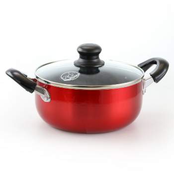 Oster Merrion 6 qt. Round Aluminum Nonstick Dutch Oven in Red with