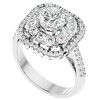 Pompeii3 2Ct Moissanite & Diamond Cushion Halo Engagement Ring Rose, White or Yellow Gold - 4 of 4