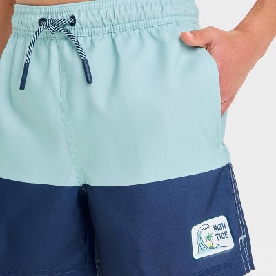 Art Class Boys' Quarter Striped Swim Trunks - art class™ Blue XS: Adjustable Waistband, UPF 50+, Front Drawstring, Machine Washable — фото 3