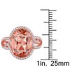 EVERLY JEWELRY | Rose Plated Sterling Silver 5.62 CT TGW Cubic Zirconia and Simulated Morganite Fashion Ring - 4 of 4