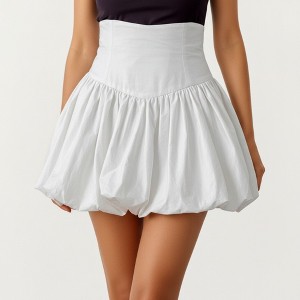 Anna-Kaci Women's High Waist Bubble Mini Skirt with Voluminous Gathered Silhouette and Soft Structured Fabric - 1 of 4