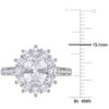 EVERLY JEWELRY | Sterling Silver 0.05 CT TW Diamond And 4 CT TGW Created White Sapphire Fashion Ring - 4 of 4