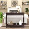 ORRD Farmhouse Console Table with Drawer & Storage Shelves, Entryway Sofa Table for Living Room, Hallway Organizer，Black - 2 of 4