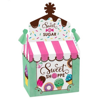 Big Dot of Happiness Sweet Shoppe - Treat Box Party Favors - Candy and Bakery Birthday Party or Baby Shower Goodie Gable Boxes - Set of 12