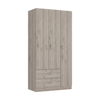 NicBex 70.80"H Armoire Wardrobe Closet Storage Cabinet with 3 Doors & 2 Drawers for Bedroom