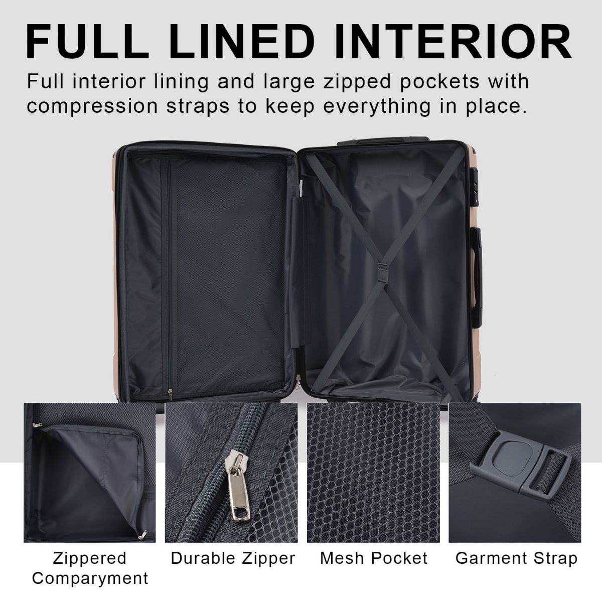 Polibi Luggage Set 3 Pieces with 20 Inch Carry-On Suitcase, 24 Inch and 28 Inch Expandable Suitcase - thumbnail 5