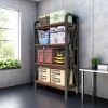 AENKYO 56.3 Tall 4-Tier Bakers Rack with Wooden Shelves, Easy to Assemble, Metal and Wood Kitchen Storage Organizer for Pantry & Kitchen - 2 of 4