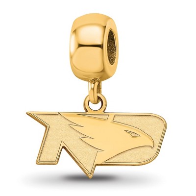 Black Bow Jewelry 14k Yellow Gold Plated Sterling Silver North Dakota Fighting Hawks NCAA Bead Charm