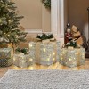 LuxenHome 3-Pc Lighted Silver Tinsel Gift Box Set with Champagne Ribbon, Outdoor Holiday Decoration Silver, Champagne, Green - 4 of 4