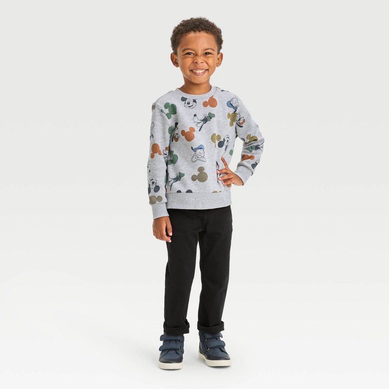Toddler Boys&#39; Disney Mickey Mouse Fleece Pullover Sweatshirt - Heather Gray, 3 of 7