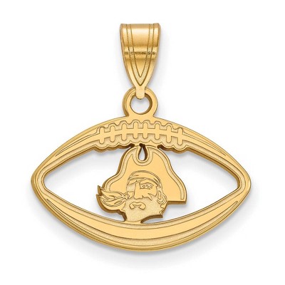 Black Bow Jewelry 14k Yellow Gold Plated Sterling Silver East Carolina Pirates NCAA Pendant