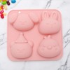 Unique Bargains Candy Mould 4-Cavity Bunny Puppy Chick Bears Candy Mould Hand Wash 6.14"x5.75"x1.22" 1 Pc - 2 of 4
