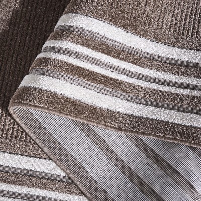 Brown and Ivory Rectangular Synthetic Area Rug, 5'3" x 7'6"