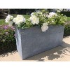 Rosemead Home & Garden, Inc. 10" Wide Kante Lightweight Modern Rectangular Concrete/Fiberglass Indoor Outdoor Planter Box Slate Gray - 4 of 4