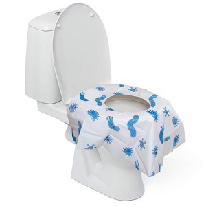 Toilet Seat Covers Disposable (6 Pack) - XL Waterproof Toilet Cover for Toddlers, Kids & Adults - Portable & Individually Wrapped - 1 of 3