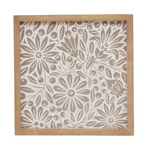 VIP Wood 13.5 in. Brown Floral Wall Frame - 1 of 2