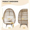 Acekool 360° Swivel Egg Chair with Cushions - Indoor/Outdoor Rattan Lounge Chair for Patio & Living Room - 3 of 4