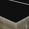 vidaXL Garden Table Brown Poly Rattan and Tempered Glass - 4 of 4