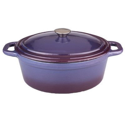 BergHOFF Neo 8 Qt Cast Iron Oval Covered Dutch Oven, Purple