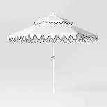 9'x9' Scalloped Patio Umbrella - White Pole - Threshold™