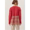 Women's Plaid Babydoll Henley - Jodifl - 3 of 4