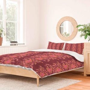 Deny Designs King Schatzi Brown Innessa Paisley Berry Duvet Cover and Pillow Sham Pink - 1 of 4