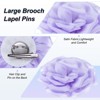 Unique Bargains Handmade Dainty Satin Fabric Big Peony Rose Flower Brooches Hair Clips 1 Pc - 2 of 4