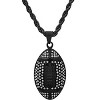 Steeltime 24" Men's black ip stainless steel and simulated diamonds american football pendant - 2 of 4