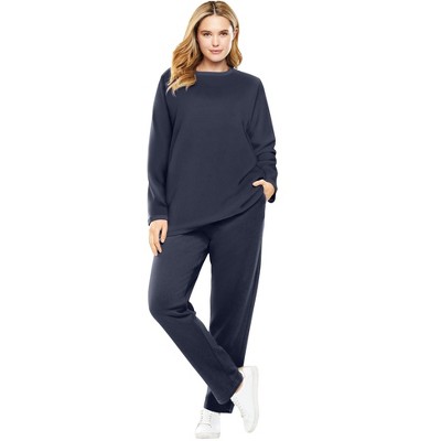 Woman Within Plus Size Petite Fleece Sweatshirt Set