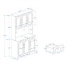 Black kitchen storage cabinet, 6 doors and 1 drawer with adjustable shelves and microwave shelf, vertical bar cabinet. - 4 of 4